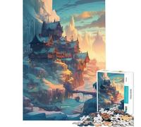 1000 Piece Jigsaw Puzzles for Adults Frozen Hamlet for Educational Game Challenging Game Toys Gifts Birthday for The Whole Family (Size 50x75cm)