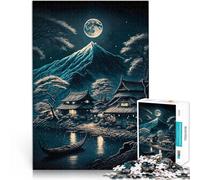1000 Piece Jigsaw Puzzles for Adults Full Moon Asian Village Analyse und Logik Geburtstagsgeschenk, Geschenke, Wandkunst38x26cm