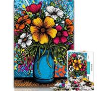 1000 Piece Jigsaw Puzzles for Adults Funky Pop Art Bouquet,Learning Educational Toys Family Games Enhance Love between Couples 38x26cm