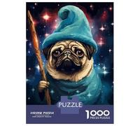 1000 Piece Jigsaw Puzzles for Adults Funny Pug Wizard Pixel Art Puzzle for Adults Anti-Stress Toys But Fun And Humorous Birthday And Unique Gifts 70x50cm/1000pcs