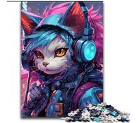 1000 Piece Jigsaw Puzzles for Adults Future Cat Warrior Wooden Jigsaw Puzzles for Adults Challenging Brain Teaser for Teenagers, Perfect for Home Decor Or Gift (Size 50x75 cm)