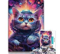 1000 Piece Jigsaw Puzzles for Adults Futuristic Cat Puzzles for Teenagers,for Educational Game Challenge Toy Birthday Present, Gifts, Wall Art (size 38x26cm)