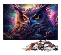 1000 Piece Jigsaw Puzzles for Adults Futuristic Colorful Psychedelic Owl Jigsaw Puzzle Artwork for Teenager Age 14 Years Up 1000 PCS(75x50cm)