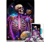 1000 Piece Jigsaw Puzzles for Adults Galactic Skeletal Bloom Jigsaw,Educational Games Home Decoration Suitable for Desktop Decoration (size 38x26cm)
