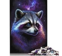 1000 Piece Jigsaw Puzzles for Adults Galaxy Animal Raccoon Jigsaw Puzzle Toy Game Wooden Jigsaws Challenge Toy Family Activities 1000pcs (75x50cm)