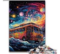 1000 Piece Jigsaw Puzzles for Adults Galaxy Bus Wooden Jigsaw Puzzles size : 50x75cm for Teenager & Families, Perfect DIY Decor & Brain-Teasing Challenge