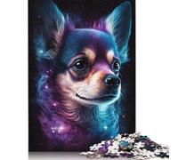 1000 Piece Jigsaw Puzzles for Adults Galaxy Colourful Chihuahua Puzzle for Adults Wooden Puzzles Brain Teaser Puzzles For Adults (Size 75x50cm)