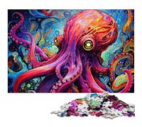 1000 Piece Jigsaw Puzzles for Adults Galaxy Octopus Wooden Puzzles High-Difficulty Brain Teaser for Teenagers 50x75CM/19.68x29.52inch