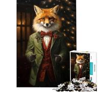 1000 Piece Jigsaw Puzzles for Adults Gentleman Xmas Fox for Educational Game Challenging Game Toys Gifts Birthday for The Whole Family (Size 50x75cm)