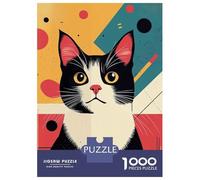 1000 Piece Jigsaw Puzzles for Adults Geometric Cat Portrait Adult Jigsaw Hands-on Game Analysis And Logic Parent-child Interaction 70x50cm/1000pcs