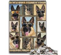 1000 Piece Jigsaw Puzzles for Adults German Shepherd Collage Challenging Family Activity Games DIY Toy for Home Wall Decor Gifts 38x26cm