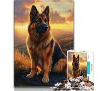 1000 Piece Jigsaw Puzzles for Adults German Shepherd Puzzles for Teenagers,for Educational Game Challenge Toy Birthday Present, Gifts, Wall Art (size 38x26cm)