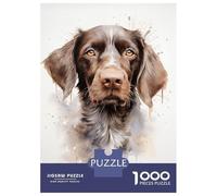 1000 Piece Jigsaw Puzzles for Adults German Wirehaired Dog Puzzles for Adults Relaxing Games A Work of Art Difficult And Challenge 70x50cm/1000pcs