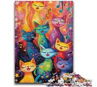 1000 Piece Jigsaw Puzzles for Adults Gifts Abstract Art Cat Decompressing Intellectual Educational Toy Suitable for Couples for And Age 14 26x38cm