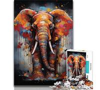 1000 Piece Jigsaw Puzzles for Adults Gifts African Elephant,Educational Games Home Decoration for Is Ideal As A Gift for The Whole Family (38x26cm)
