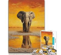 1000 Piece Jigsaw Puzzles for Adults Gifts African Elephant Oil Painting 1000 Pieces for Teenagers,Educational Games DIY Toys Great Gifts And Toys 26x38cm