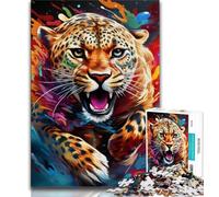 1000 Piece Jigsaw Puzzles for Adults Gifts African Leopard Puzzles for Adults,Perfect for Game Nights, Colorful Toy for Home Gift (size 75x50cm)
