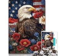 1000 Piece Jigsaw Puzzles for Adults Gifts American Flag Eagle Adult Puzzles,Educational Stress Relief Toy Great Gifts And Toys (size 38x26cm)