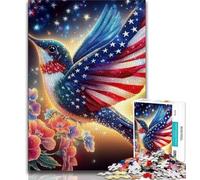 1000 Piece Jigsaw Puzzles for Adults Gifts American Flag Hummingbird,Help The Brain Exercise Addictive Toys to Cultivate Patience Artists Collection,Fine Art 38x26cm