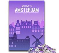1000 Piece Jigsaw Puzzles for Adults Gifts Amsterdam Netherlands Stress Reliever Staycation Kill Time Wishlist with Santa Claus (size 38x26cm)