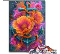 1000 Piece Jigsaw Puzzles for Adults Gifts Anchor And Flowers Family Fun Fun at Home Activities, Birthday Present,Travel Gifts, for And 14 Years Old (size 26x38cm)