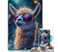 1000 Piece Jigsaw Puzzles for Adults Gifts Animal Alpaca,for Educational Game Challenge Toy Artists Collection,Fine Art (38x26cm)