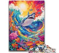 1000 Piece Jigsaw Puzzles for Adults Gifts Animal Art Shark 1000 Pieces for Adults,Educational Games Home Decoration Unique Home Decor And Gifts (75x50cm)