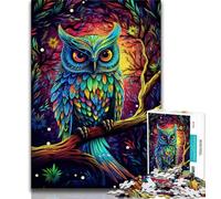 1000 Piece Jigsaw Puzzles for Adults Gifts Animal Colorful Owl,Decompressing Intellectual Educational Toy Birthday Present,Gifts 38x26cm