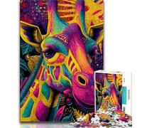 1000 Piece Jigsaw Puzzles for Adults Gifts Animal Giraffe Teenager Puzzles,Artistic Wall Decor & Birthday Gift Idea for Friends, Home Office (size 75x50cm)