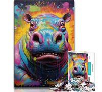 1000 Piece Jigsaw Puzzles for Adults Gifts Animal Hippos 1000 Pieces for Adults,family Fun Games Is Ideal As A Gift for The Whole Family 75x50cm