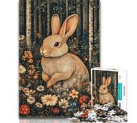 1000 Piece Jigsaw Puzzles for Adults Gifts Animal Rabbit Adult Jigsaw,Game Toys Every Piece Is Unique - Challenging Family Fun Game 26x38cm