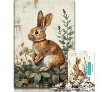 1000 Piece Jigsaw Puzzles for Adults Gifts Animal Rabbit,Learning Educational Toys Family Games Suitable for Desktop Decoration (38x26cm)