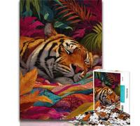 1000 Piece Jigsaw Puzzles for Adults Gifts Animal Tiger,Help The Brain Exercise Addictive Toys to Cultivate Patience Artists Collection,Fine Art 38x26cm