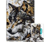 1000 Piece Jigsaw Puzzles for Adults Gifts Animal Wolf Art Puzzles for Adults,Educational Toy Funny Family Games Unique Home Decor (size 38x26cm)