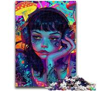 1000 Piece Jigsaw Puzzles for Adults Gifts Anime Psychedelic Girl Suitable for Ages 14 And Up Suitable for Couples Gifts for Friends And Family 26x38cm