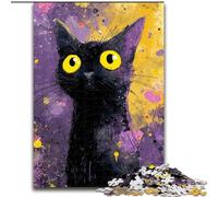 1000 Piece Jigsaw Puzzles for Adults Gifts Art Black Cat, Stress Reliever Difficult Challenge Home Decoration Toys (Size50x75cm)