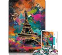 1000 Piece Jigsaw Puzzles for Adults Gifts Art Eiffel Tower 1000 Pieces for Adults,family Fun Games Is Ideal As A Gift for The Whole Family 38x26cm