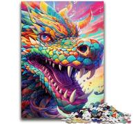 1000 Piece Jigsaw Puzzles for Adults Gifts Art Flying Dragons Teenager Puzzles,Family Entertainment Toys with Matching Poster And Trivia Sheet (26x38cm)