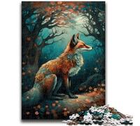 1000 Piece Jigsaw Puzzles for Adults Gifts Art Fox Under The Tree for Age 14 Years And over Decompressing Intellectual Educational Toy Great Gift 38x26cm