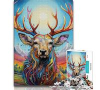 1000 Piece Jigsaw Puzzles for Adults Gifts Art Moose Teenager Puzzles,Family Entertainment Toys with Matching Poster And Trivia Sheet 38x26cm