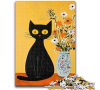 1000 Piece Jigsaw Puzzles for Adults Gifts Artistic Abstract Black Cat for Age 14+ Challenging To Complete But Fun And Humorous Great Gifts And Toys 26x38cm