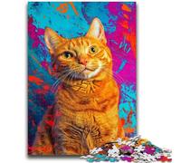 1000 Piece Jigsaw Puzzles for Adults Gifts Artistic Cat Oil Painting Adult Jigsaw,Game Toys Every Piece Is Unique - Challenging Family Fun Game (50x75cm)