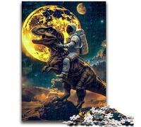 1000 Piece Jigsaw Puzzles for Adults Gifts Astronaut Riding Tyrannosaurus Rex Puzzles for Adults,Unique Birthday And Gifts for And Age 14 Years Up (75x50cm)