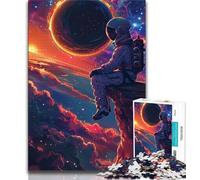1000 Piece Jigsaw Puzzles for Adults Gifts Astronauts in The Stars Teenager Puzzles,Family Entertainment Toys with Matching Poster And Trivia Sheet 38x26cm