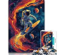 1000 Piece Jigsaw Puzzles for Adults Gifts Astronauts Surfing Teenager Puzzles,Artistic Wall Decor & Birthday Gift Idea for Friends, Home Office (size 75x50cm)