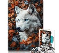 1000 Piece Jigsaw Puzzles for Adults Gifts Autumn Wolf Teenager Puzzles,Family Educational Games Home Decoration Gift (size 38x26cm)