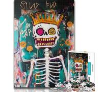 1000 Piece Jigsaw Puzzles for Adults Gifts Basquiat-style King Skull Teenager Jigsaw,Artistic Wall Decor & Birthday Gift Idea for Friends, Home Office 50x75cm