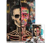 1000 Piece Jigsaw Puzzles for Adults Gifts Basquiat-style Skull Teenager Puzzles,Artistic Wall Decor & Birthday Gift Idea for Friends, Home Office (size 75x50cm)