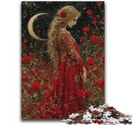 1000 Piece Jigsaw Puzzles for Adults Gifts Beautiful Girl with Flowers Educational Games Home Decoration Educational Game for Birthday, Chrismas 50x75cm