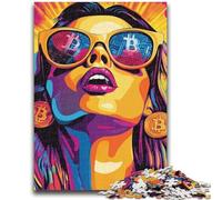 1000 Piece Jigsaw Puzzles for Adults Gifts Bitcoin Girl 1000 Pieces for Adults,Decompressing Intellectual Educational Toy Perfect Decoration (75x50cm)